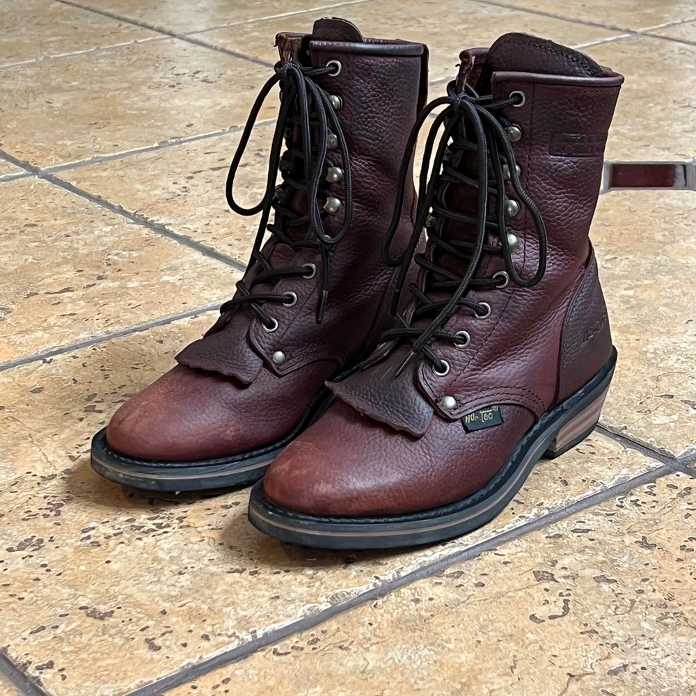 Women's Short Boots in Cognac Brown Leather Size 7